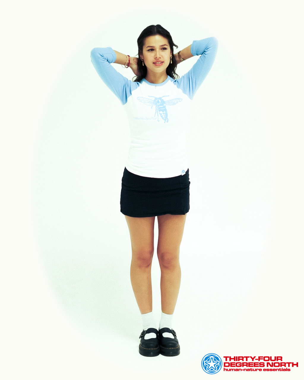 Raglan Baby Blue Honey Bee Tee