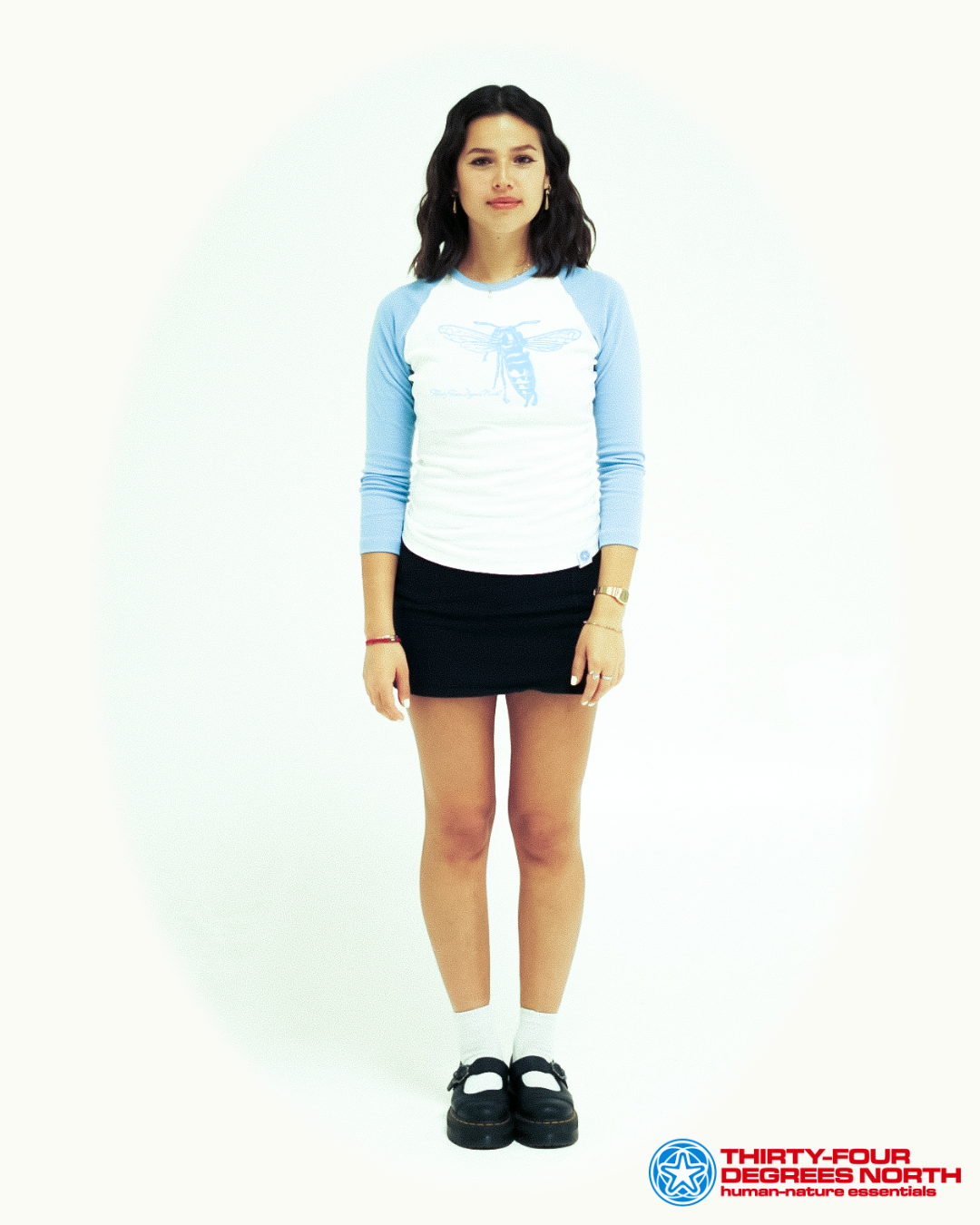 Raglan Baby Blue Honey Bee Tee