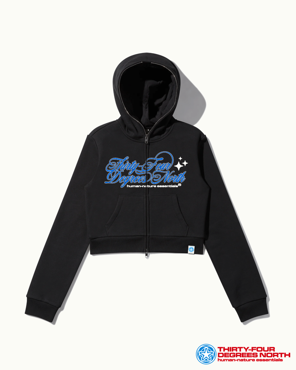 Full-Zipped Starlight cropped Hoodie