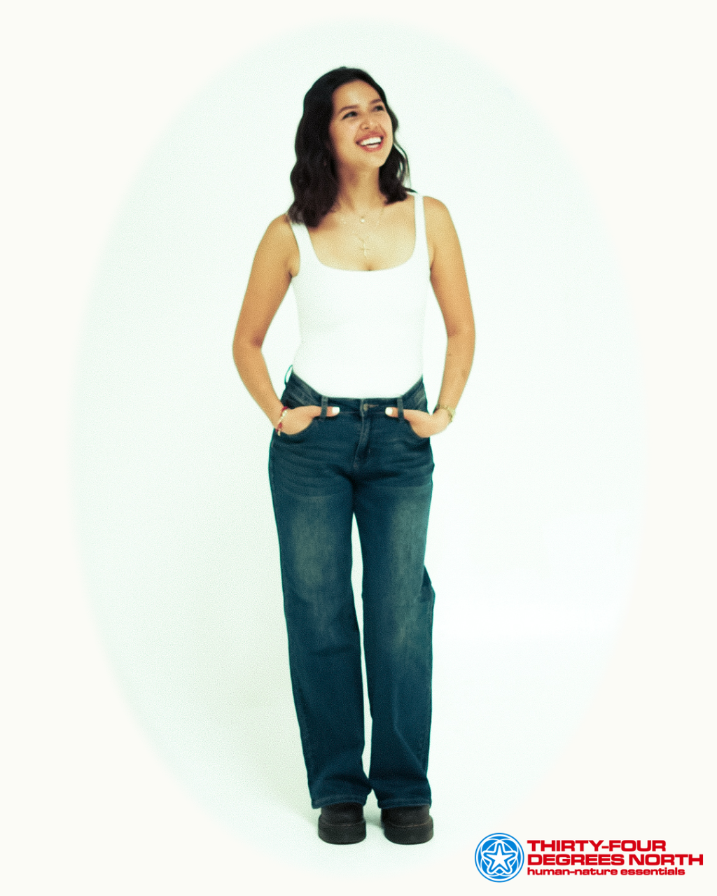 Women’s Mid-Rise Medium Blue Straight Jeans