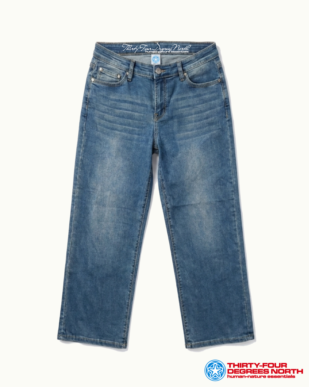 Women’s Mid-Rise Medium Blue Straight Jeans